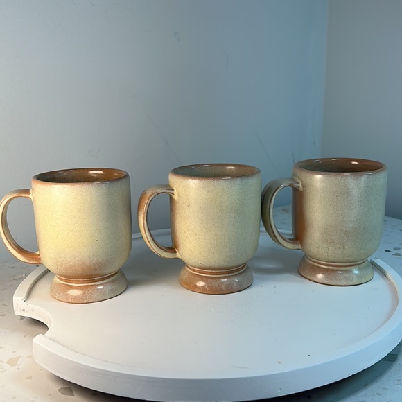 Frankoma Pottery Footed Cream Mug C2 Set of Three - Picture 4 of 11